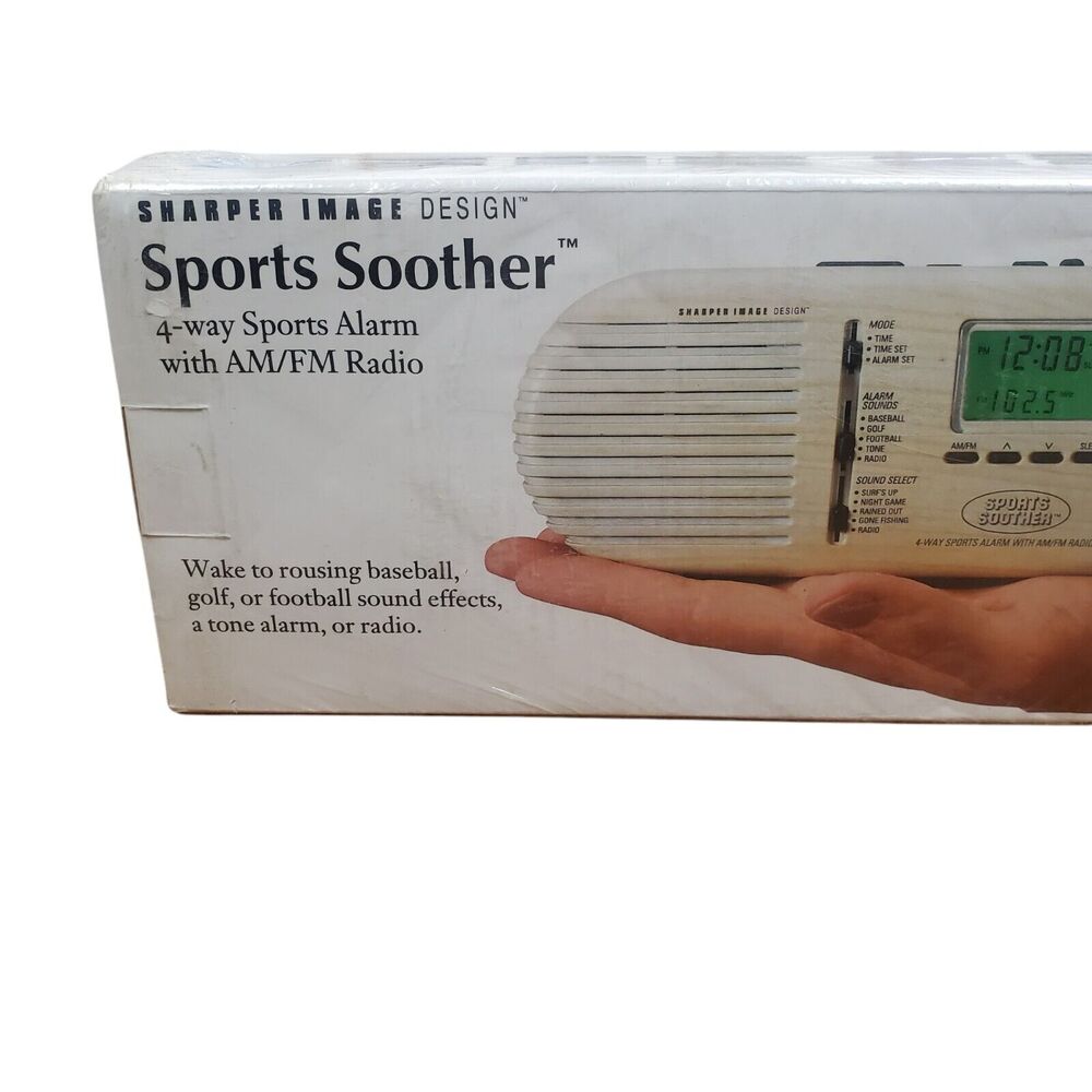 NIB Sports Soother 4 way Alarm with AM/FM Radio Sharper Image Design Home Travel